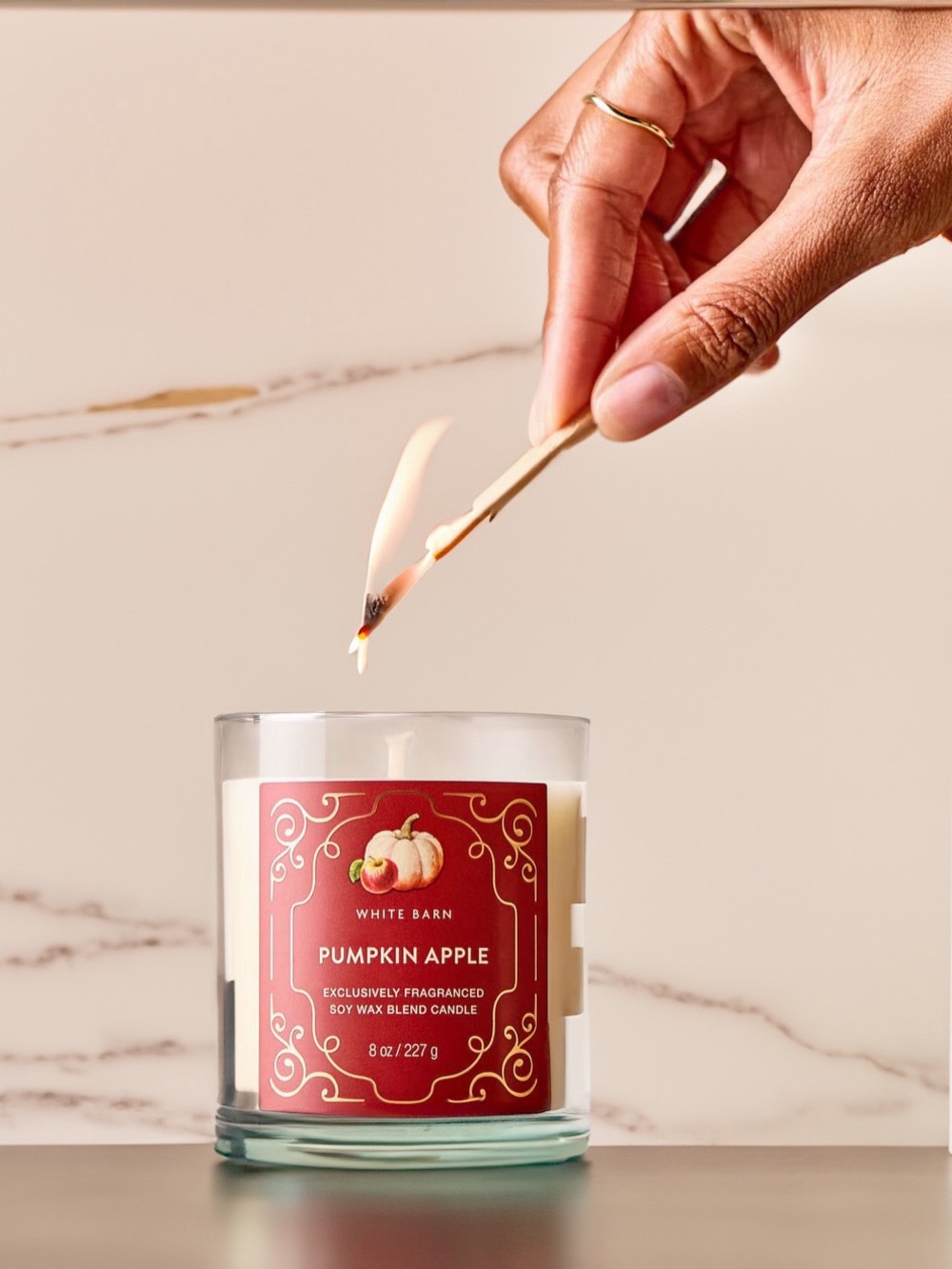 🎃New🎃White Barn Pumpkin Apple Scented Candle